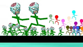Zombie RUN  - Colour Stickmen Survival Race (  Algodoo sTICKMAN )