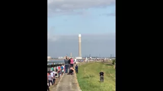 Isle of grain power station chimney demolition exposition Wednesday 7/09/2016 large demolition Kent