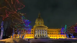 Short walk in Alberta Legislature grounds