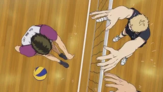 Haikyuu!! Season 3 Episode 4 - Tsukishima's block against Ushijima