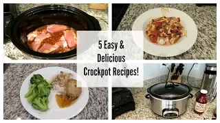 5 EASY SLOW COOKER CROCKPOT MEALS // DINNER IDEAS 2019