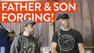 KNIFEMKAING | Father & Son Forging at KnightForgeStudio w/@TheMeridienTristen