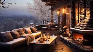 Winter Jazz Music in a Cozy Café 🎹 Smooth Jazz Background with Fireplace Sounds for Relaxation