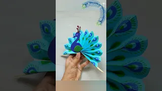 Paper Peacock Making | Peacock Craft | School Craft Idea | #peacockwalldecor #craft #ideas