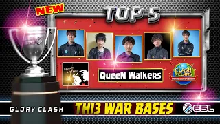 *TOP 5* Queen Walkers Th13 War Base  WITH LINK/World Championship Grand Final/ Clash of clans #679