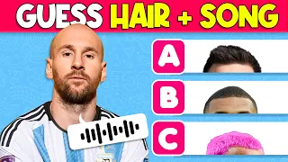 Guess WHO SINGS + HAIR of Your Favourite Football Player 🧑⚽ Messi, Ronaldo, Mbappé, Neymar