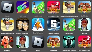 Stacky Dash,Roblox,Tank Stars,Dark Riddle 2 - Mars,Sandbox In Space,Dark Riddle,Level Up Runner