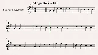 Моцарт "Аллегретто" - видеоминусовка для блокфлейты