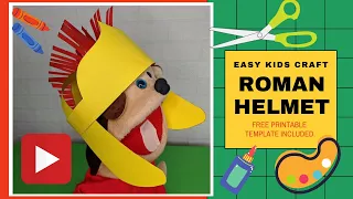 Easy Roman Helmet craft for kids - Free Template