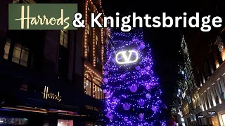 Exploring Christmas Lights in Knightsbridge & Harrods' Festive Windows and Food 🌟🎄✨