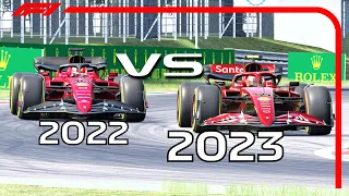 Ferrari F1 2023 SF-23 vs Ferrari F1 2022 - Monza Circuit