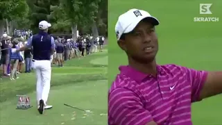 Justin Thomas, Tiger Woods career side-by-side & club twirl tutorial