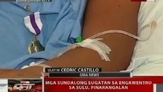 QRT: Mga sundalong sugatan sa engkwentro sa Sulu, pinarangalan