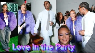 Rihanna and Asap Rocky at fentyxpuma Creeper Phatty launch party in Los Angeles last night...