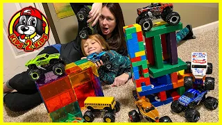 OUR FAMILY PLAYS 🎳  SMASH DOWN Monster Jam Bowling At-Home Challenge