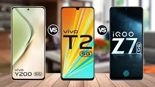 ViVO Y200 5G Vs ViVO T2 5G Vs iQOO Z7 5G Full Comparison