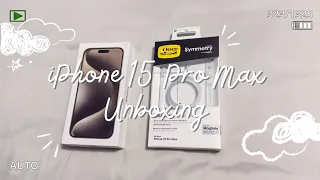 iPhone 15 Pro Max Natural Titanium Unboxing + Accessories + Set up 🍀