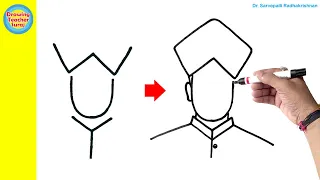 Dr. Sarvepalli Radhakrishnan Drawing Easy From WUY