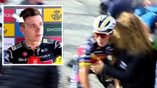 Remco Evenepoel Celebrates then Crashes into Crowd | Vuelta a Espana 2023 Stage 3