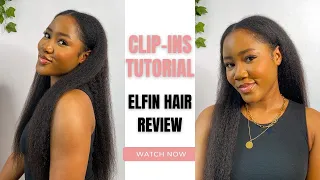 Clip Ins Extensions HACK!🥶Easy & Quick Natural Hairstyle With Clip Ins Hair Ft  #Elfinhair Review