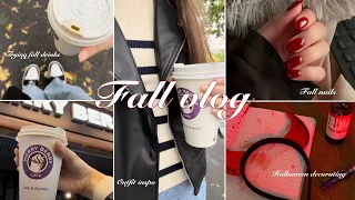 FALL VLOG🍂trying fall drinks, fall decor, doing my nails, etc!