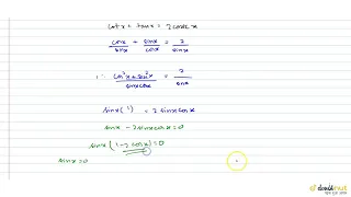 Solve the equation `cot x + tan x = 2 cosec x`.