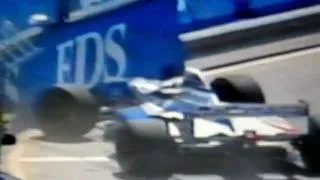 David Coulthard crashes in pit lane-1995 Australian Grand Prix