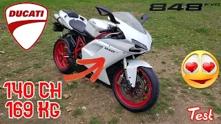 "Test' Belle, italienne, sportive et sans aide électronique "Ducati 848 evo"