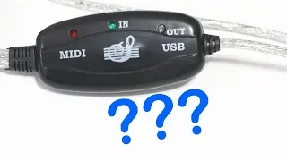 USB-to-MIDI adapter from store on eBay, about $5