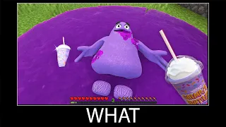 Minecraft wait what meme part 274 realistic minecraft Grimace Shake