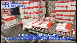 SCA4 2 Roll Full automatic A4 Copy Paper Reams Cutting And Packing Machine For Small Sale Production