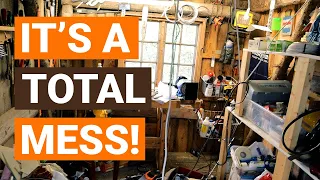 It's so messy! | Tiny Workshop Setup | Shed Time Lapse Cleaning 2021