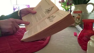 Asmr- Vintage activity book, page turning. soft spoken reading and comments (April)