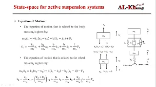 State Space Model for an Active Quarter Car Suspension System with MATLAB Code English