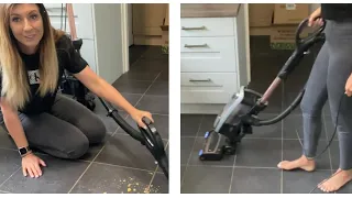 Vacuuming My Messy Kitchen Floor After Making Dinner