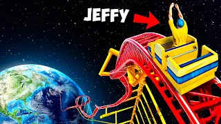 Jeffy Slides Down GIANT ROLLERCOASTER From SPACE in GTA 5!