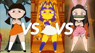 Squid Game Vs Ankha Vs Nezuko Demon Slayer dance meme animation