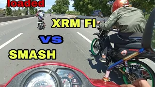 XRM 125 FI vs SMASH 115 | 14/36 vs 14/34 lugi sa duluhan  | apyot motovlog