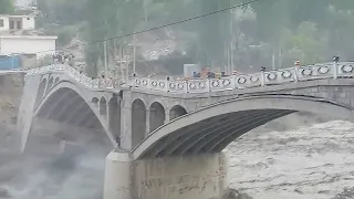 Video shows historic bridge in Pakistan swept away by massive flood