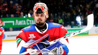 Голкипер сборной России по хоккею забросил шайбу в товарищеском матче с Беларусью