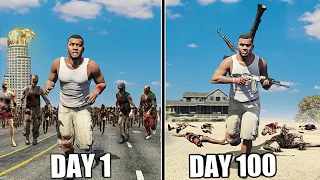 I Survived 100 Days in ZOMBIE APOCALYPSE IN GTA 5!