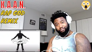 HIS FLOW IS CRAZY! Eminem - Rap God (K.A.A.N. Remix) - REACTION