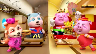 Who Has Comfort Fly? Rich vs Broke Airplane Song - Baby Songs & Nursery Rhymes | Wolfoo Kids Songs