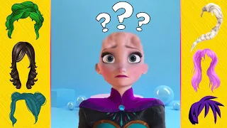 Wrong Hair Disney Princess Elsa Anna Merida and Vanellope 잘못된 머리 퍼즐 Wrong heads puzzles #2