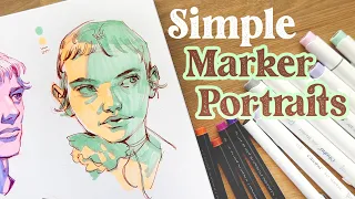 SIMPLE Alcohol Marker & Fineliner Portrait Sketching Demo! ✍️ ft. Ohuhu products!