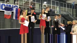 Junior Victory Ceremony NRW Trophy for Ice Dance 2016