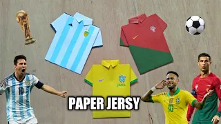 How to make football 🏆worldcup jersy using paper/Brazil, Portugal, Argentina jersey/origami craft...