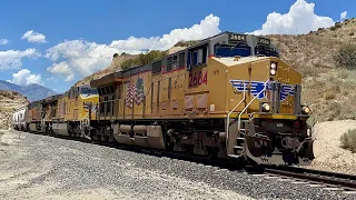 Summit Conquest! Union Pacific Manifest Freight Train Crests Cajon Summit! Mystery Metal Doors?