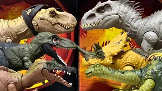 JURASSIC WORLD DINO TRACKERS!! UNBOXING DE NUEVOS DINOSAURIOS!! BATALLAS ÉPICAS!! T REX! INDOMINUS!