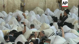 Jewish clerics perform priestly blessings